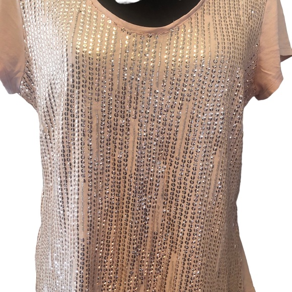 Loft Soft Pink Sparkly T-shirt size Large - Picture 5 of 11